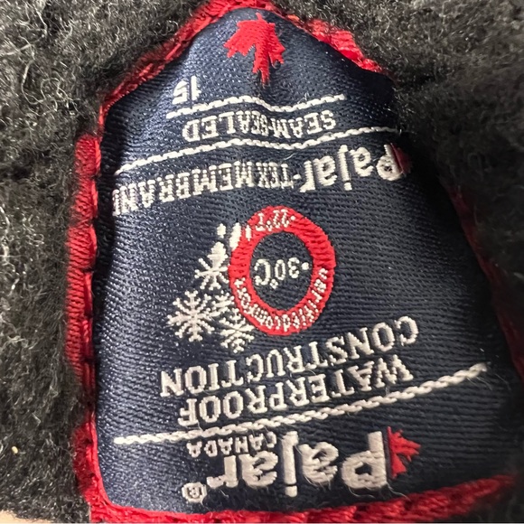 Pajar winter boots black high top sneaker style shoes black red blue shiny warm - Picture 8 of 9